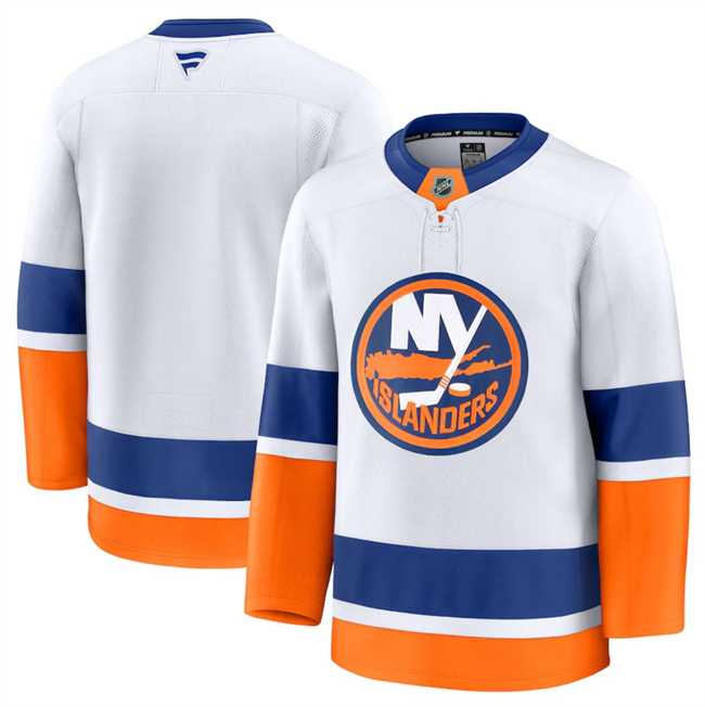 Mens New York Islanders Blank White 2024-25 Away Stitched Hockey Jersey Dzhi